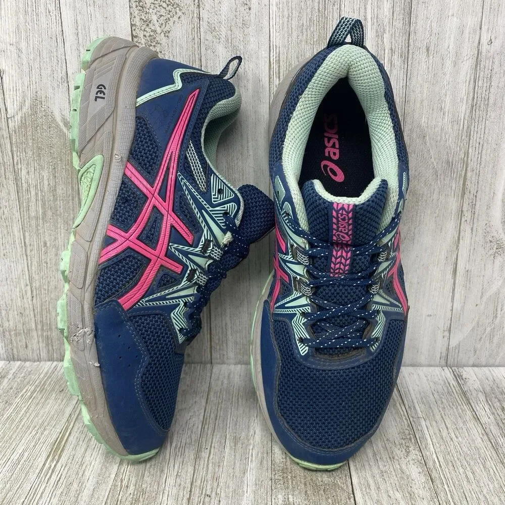 Women's Asics Gel Venture 8 Trail Running Sneaker Shoes Blue Pink - Size 9 - Picture 4 of 11